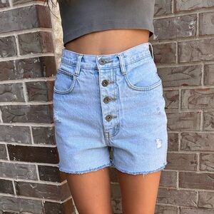 Vintage 80s Rio by Stephen Mardon Light Blue Denim Women Shorts